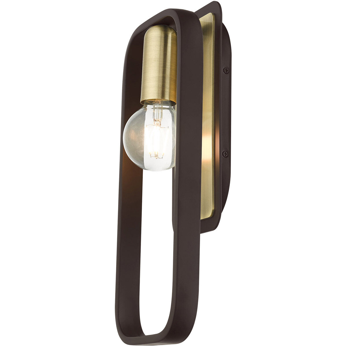 Bergamo 1 Light 7 inch Bronze with Antique Brass Accents ADA ADA Single Sconce Wall Light