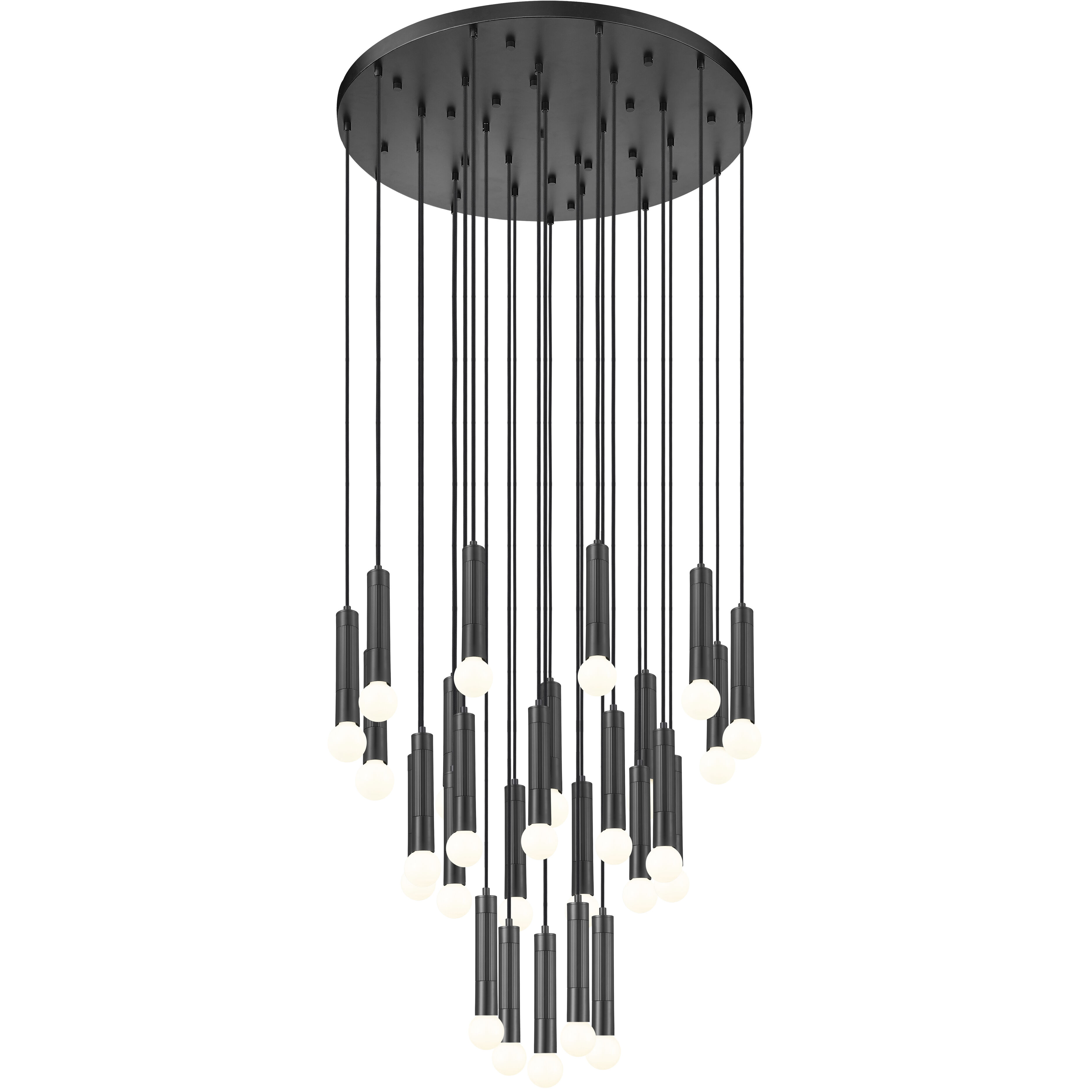 Stari 27 Light 36 inch Matte Black Chandelier Ceiling Light