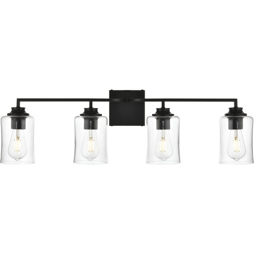 Ronnie 4 Light 32 inch Black Bath Sconce Wall Light