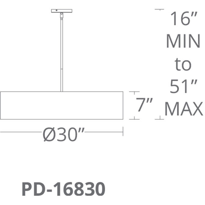Metropolis LED 30 inch Brushed Nickel Pendant Ceiling Light in 30in.
