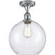 Edison Athens 1 Light 10 inch Brushed Satin Nickel Semi-Flush Mount Ceiling Light in Matte White Glass