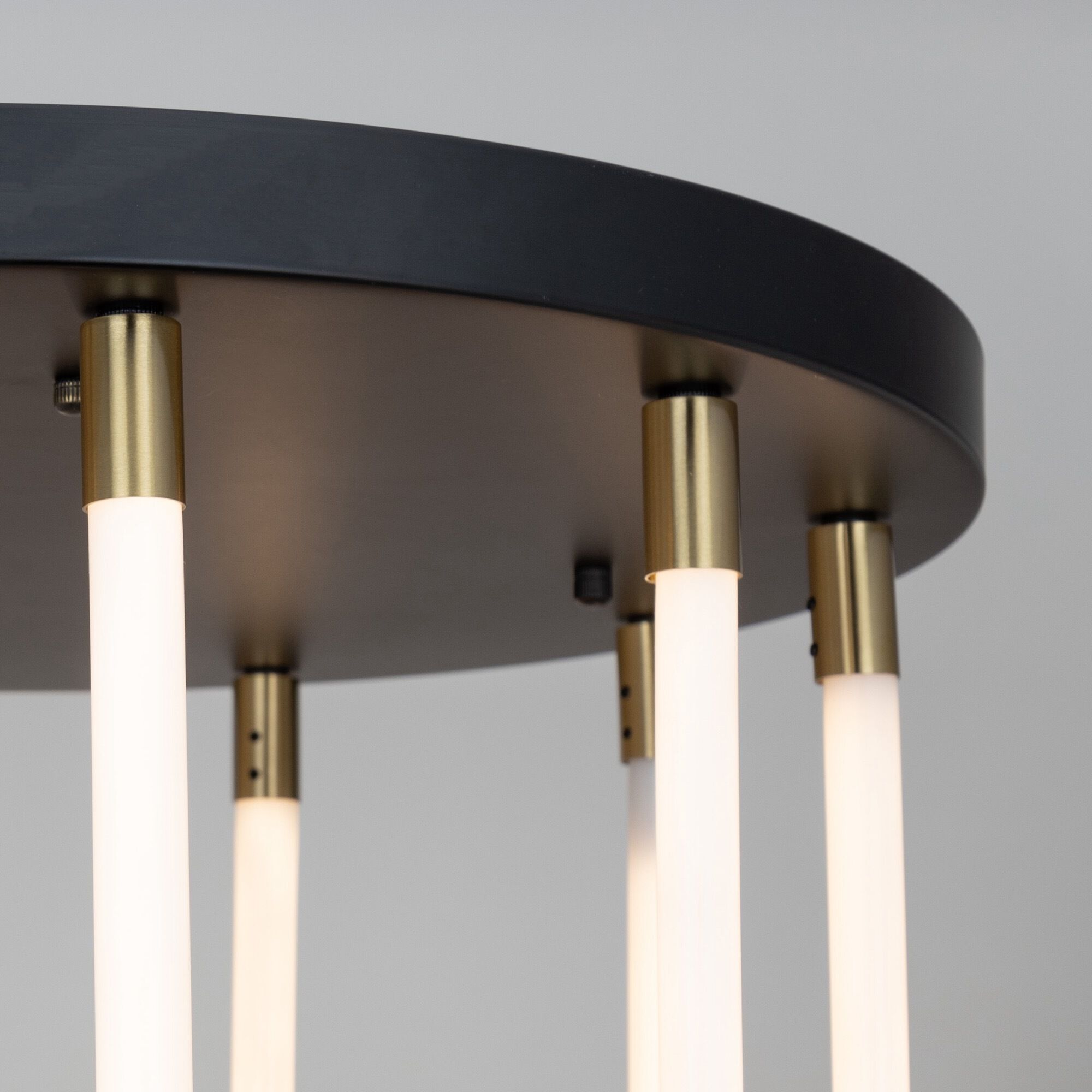 Cascata LED 21.5 inch Black and Brushed Brass Down Chandelier Ceiling Light