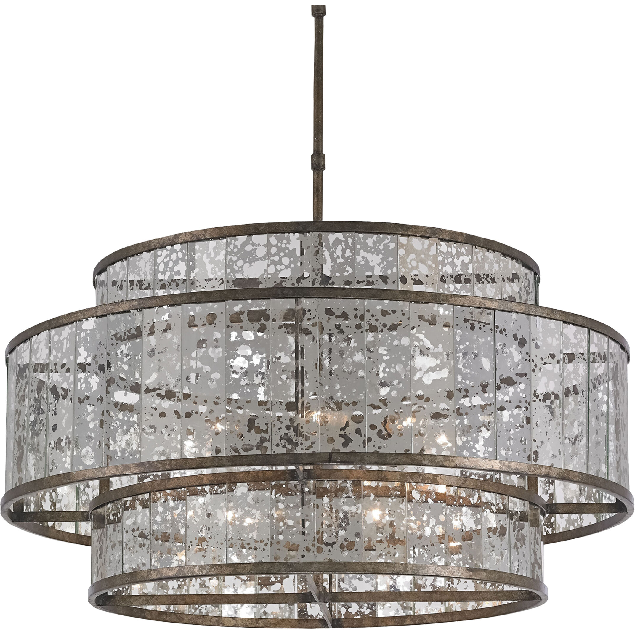 Fantine 8 Light 30 inch Pyrite Bronze/Raj Mirror Chandelier Ceiling Light, Large