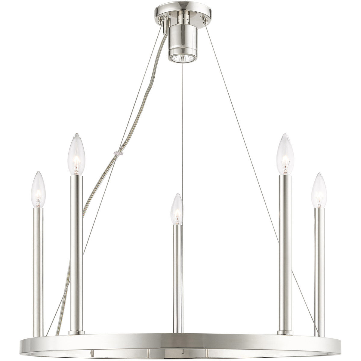 Alpine 6 Light 24 inch Polished Nickel Chandelier Ceiling Light