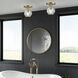 Whitfield 1 Light 7 inch Natural Brass Semi-Flush Ceiling Light