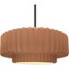 Radiance Collection - Pleated Tier Pendant Ceiling Light in Matte Black, Black Cord, Replaceable Bulb, Adobe, 16.25W x 6H, Form+Finish+Function