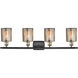 Ballston Cobbleskill 4 Light 36 inch Black Antique Brass Bath Vanity Light Wall Light in Mercury Glass, Ballston