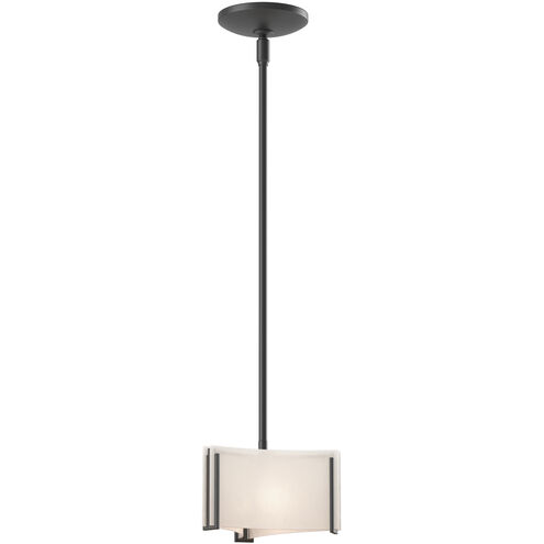 Exos Delta 1 Light 8 inch Black Mini Pendant Ceiling Light in White Art