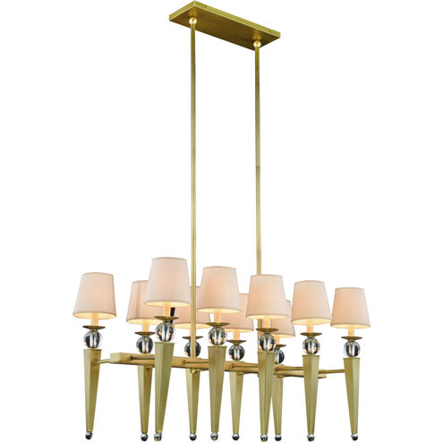 Olympia 10 Light 38 inch Burnished Brass Pendant Ceiling Light, Urban Classic