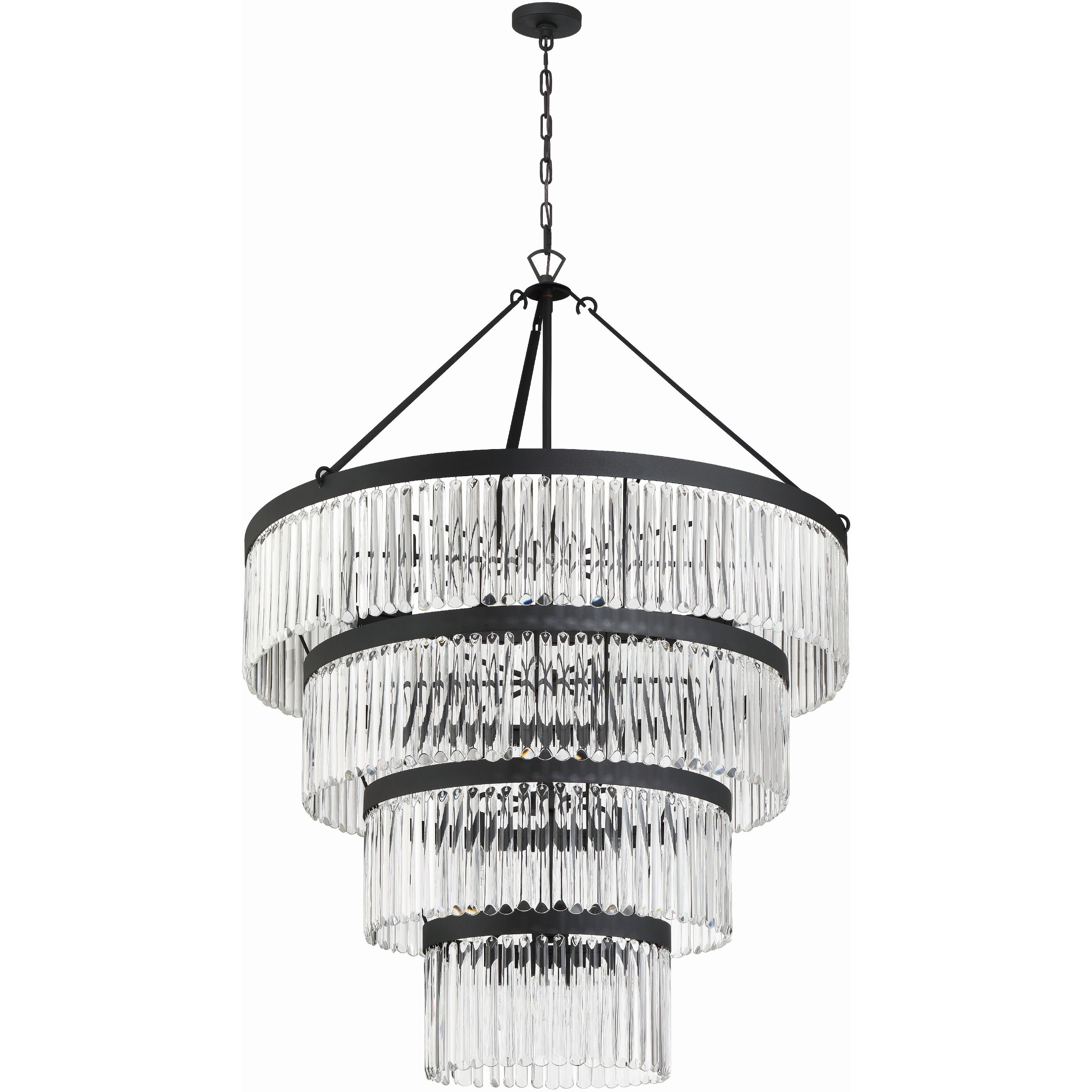 Emory 22 Light 40 inch Black Forged Chandelier Ceiling Light