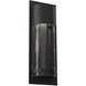 Outdoor Round Motif LED 19 inch Textured Black Outdoor Sconce in 3000K LED, Smoke Granite, Short Round