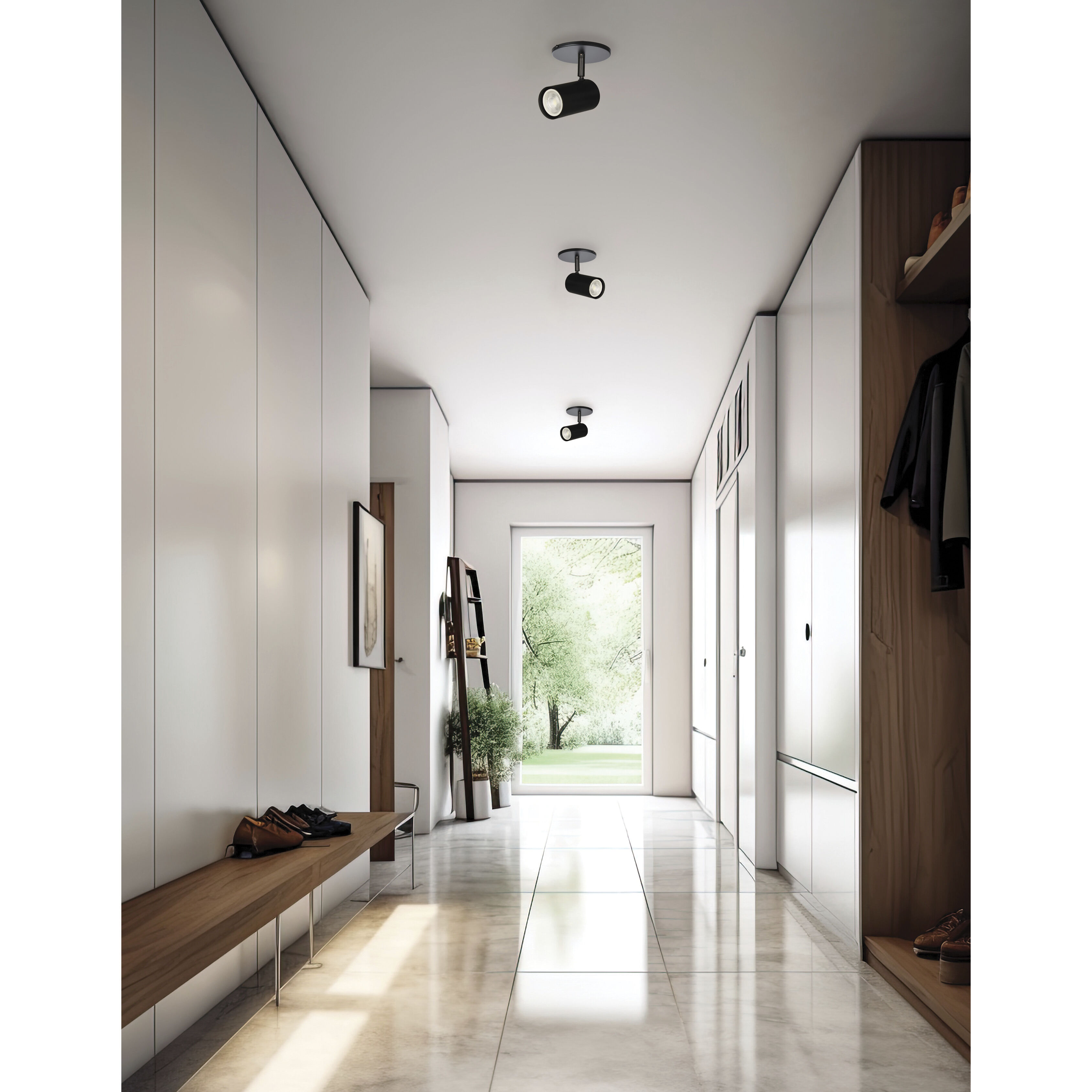 Taylor 1 Light 120 Matte Black Track Light Ceiling Light, Fixed Arm