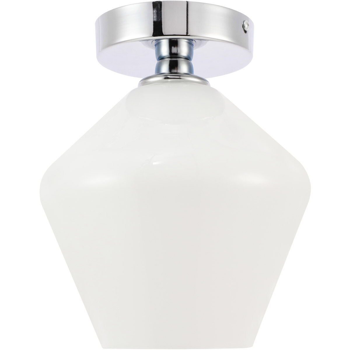 Gene 1 Light 8 inch Chrome Flush Mount Ceiling Light