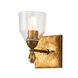 Fun Finial 1 Light Gold Leaf with Antique Wall Sconce Wall Light