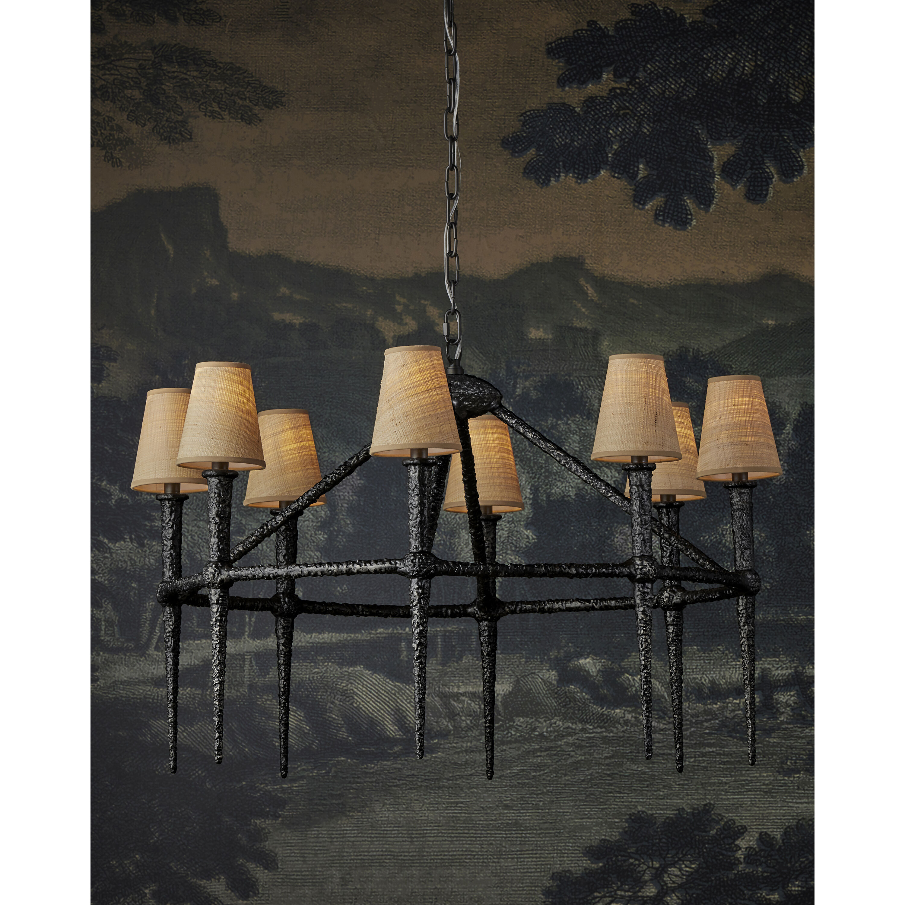 Blackthorn 8 Light 36.5 inch Aged Bronze Chandelier Ceiling Light