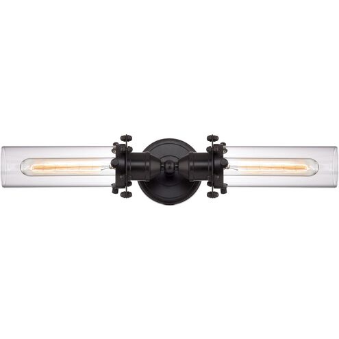 Fulton 2 Light 20 inch Oil Rubbed Bronze with Clear Vanity Light Wall Light