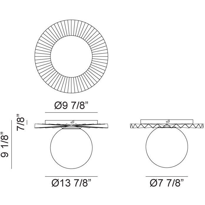 Modern Ruff Wall Sconce Wall Light in Matte Gold and Opal Glass