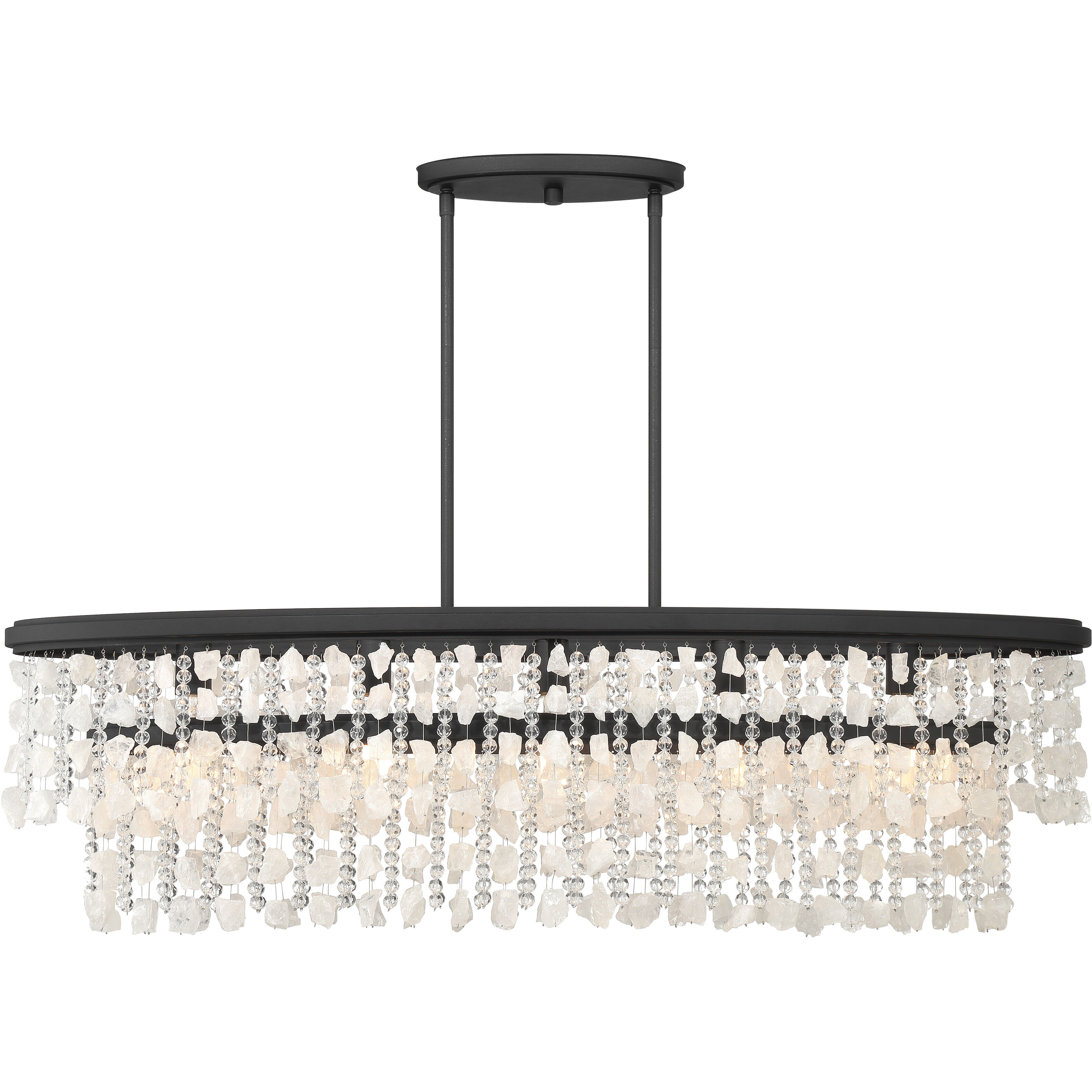 Shimmering Elegance 5 Light 48 inch Sand Coal Island Light Ceiling Light