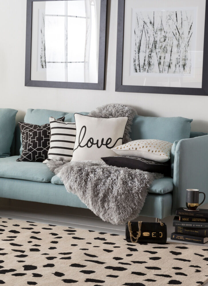 Glyph 18 X 18 inch Black/Ivory Pillow Kit, Square