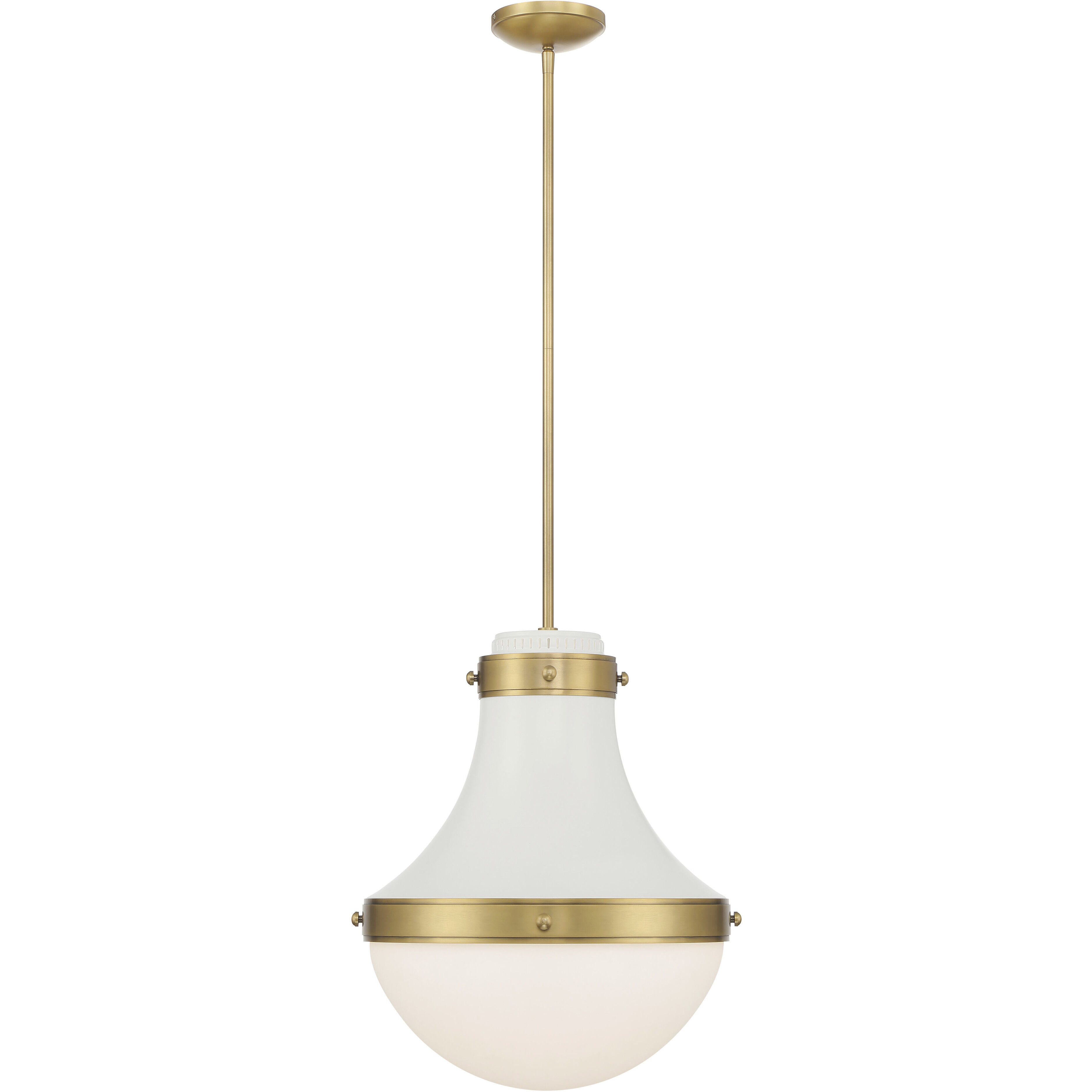 Purelight 1 Light 16.25 inch Legacy Brass and Off White Cream Pendant Ceiling Light