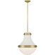 Purelight 1 Light 16.25 inch Legacy Brass and Off White Cream Pendant Ceiling Light