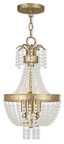 Valentina 3 Light 10 inch Hand Applied Winter Gold Pendant Ceiling Light