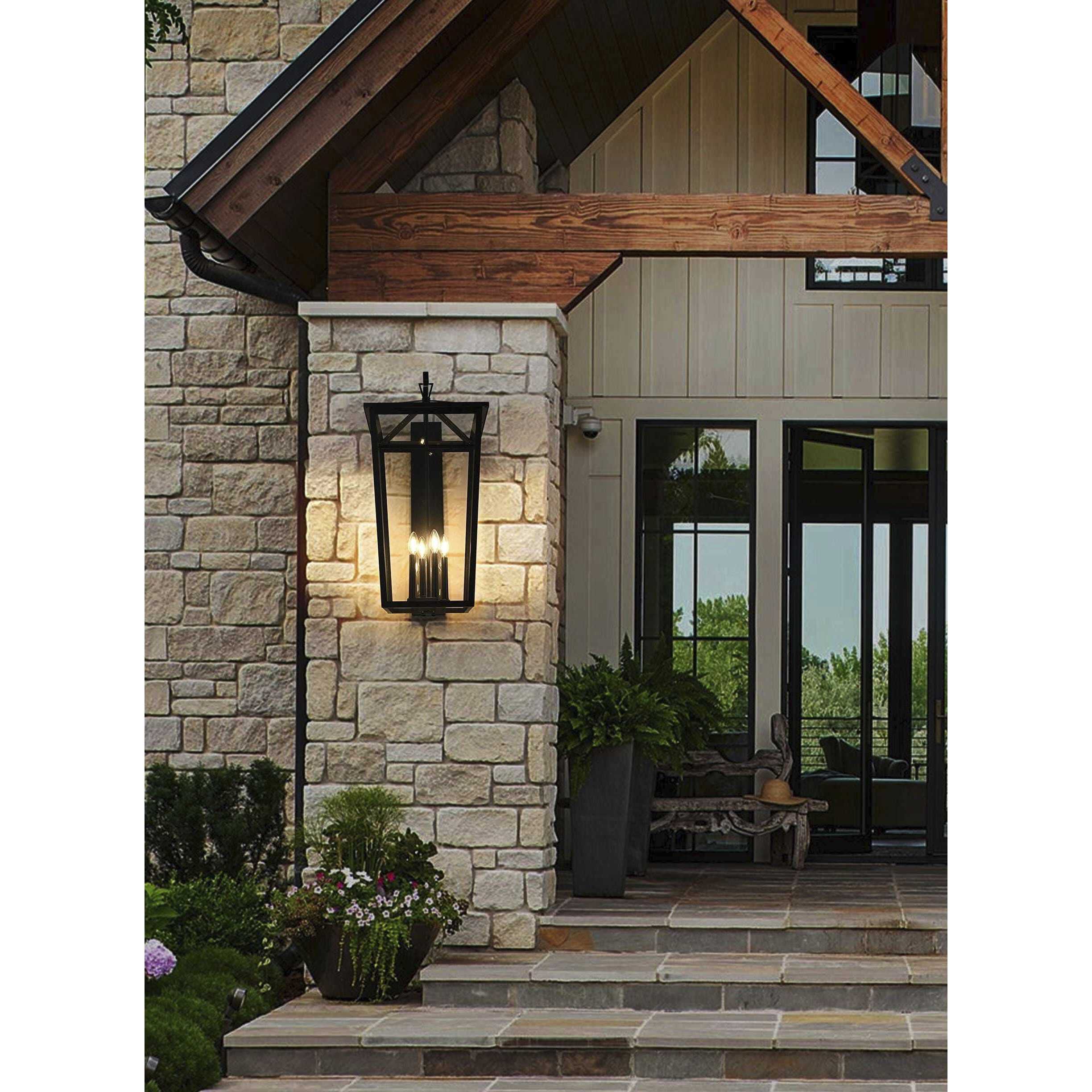 Frankford 4 Light 33 inch Black Outdoor Wall Sconce