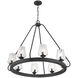 Carlton 8 Light 36 inch Matte Black Chandelier Ceiling Light, Essentials