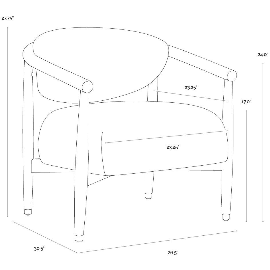 Sigrid Light Oak / Monument Oatmeal Lounge Chair