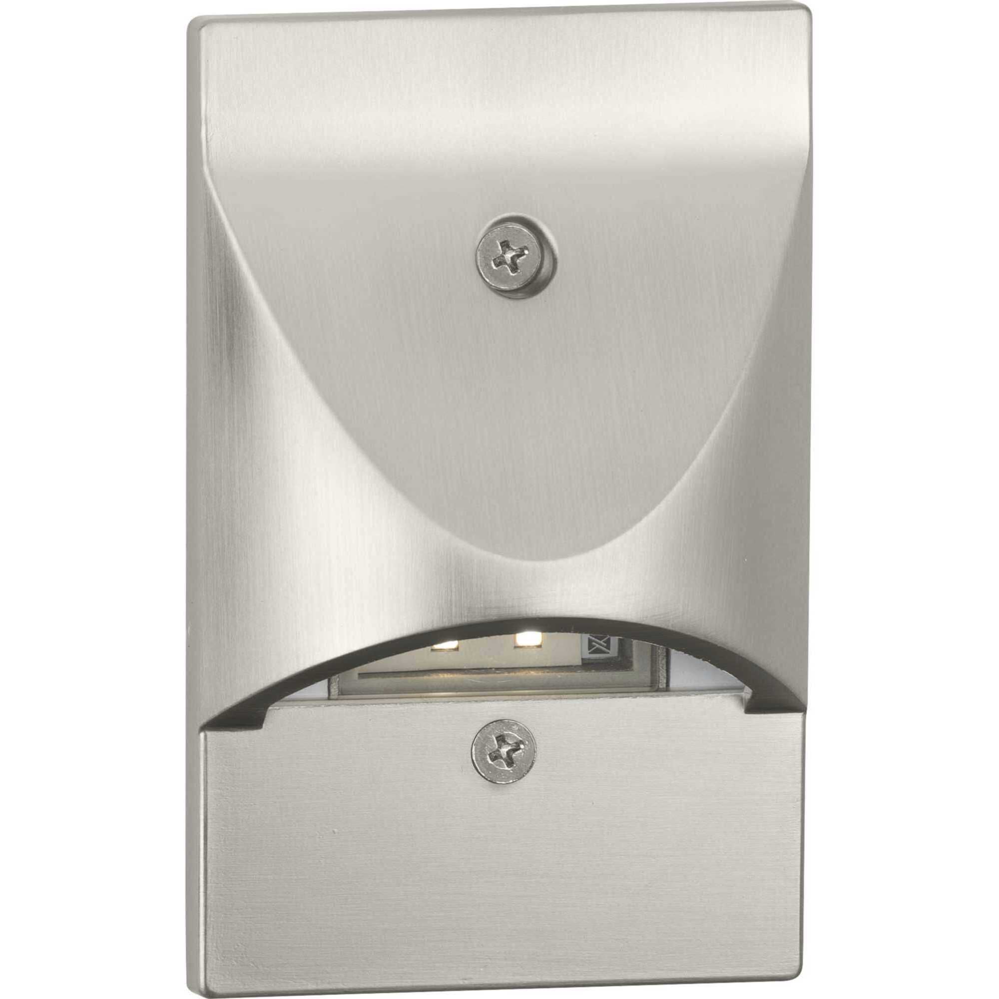 LED Step Lights 120 4.5 watt Brushed Nickel Indoor/Outdoor Step Light, Progress LED