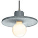 Radiance Collection - Saucer 1 Light 8 inch Concrete and Brushed Nickel Pendant Ceiling Light in Black Cord, Form+Finish+Function