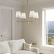 TOB by Thomas O'Brien Baker 4 Light 26 inch Satin Brass Chandelier Ceiling Light