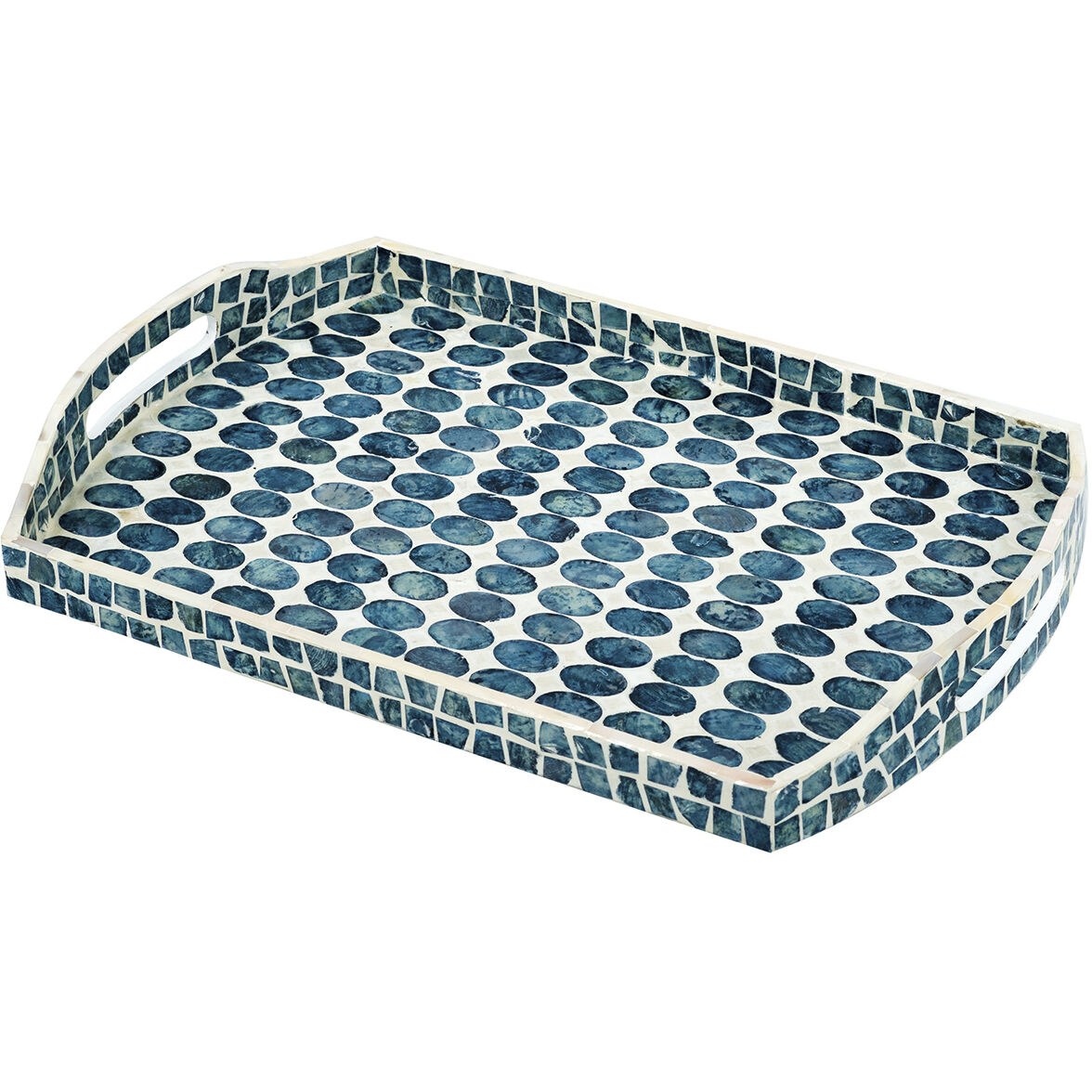 Anita Blue/White Accent Tray