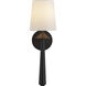 Alora Mood Bridgette Wall/Vanity Light Wall Light in Matte Black, White Linen Shade
