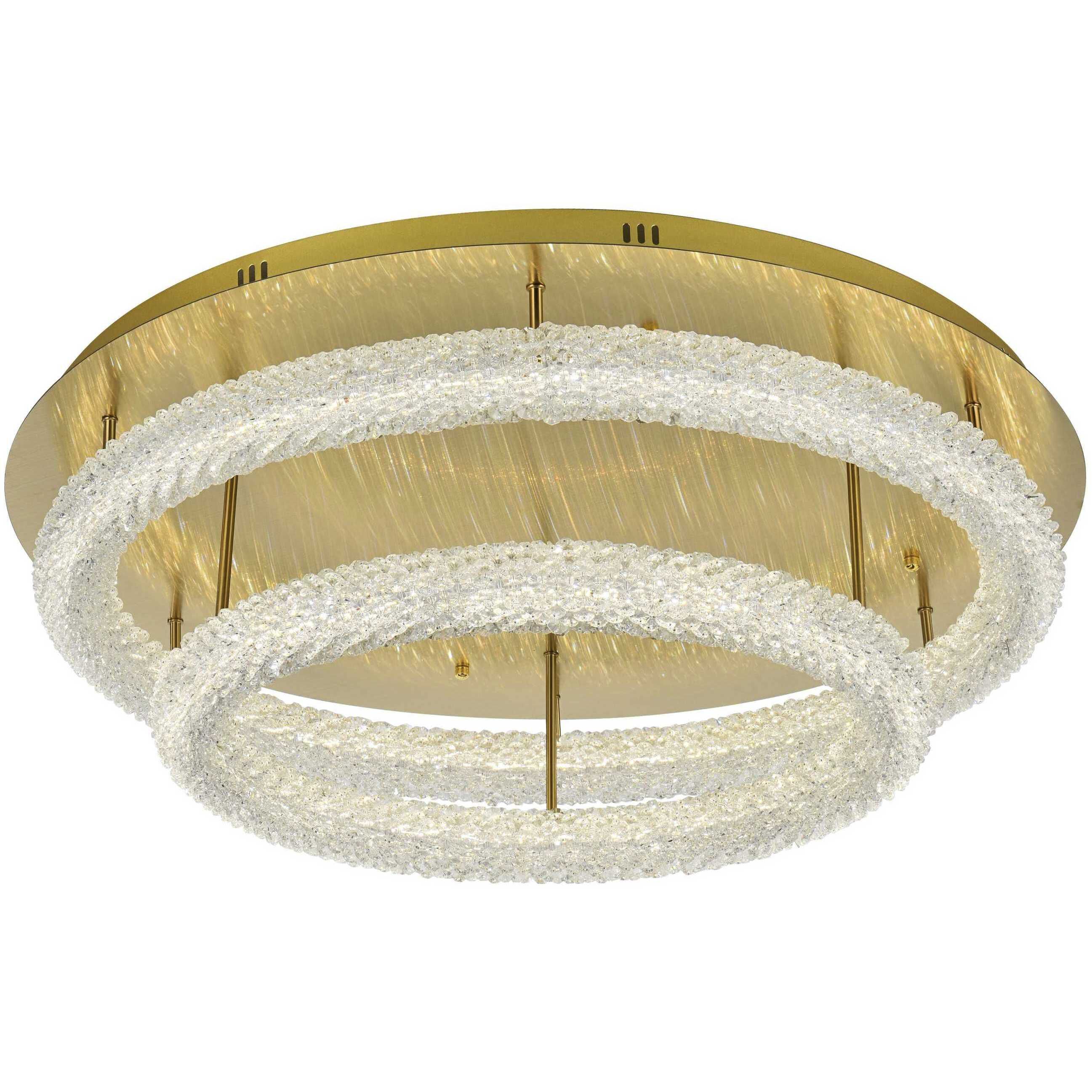 Bowen 2 Light 33.5 inch Satin Gold Flush Mount Ceiling Light