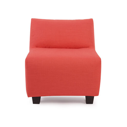 Pod Linen Slub Poppy Chair with Slipcover