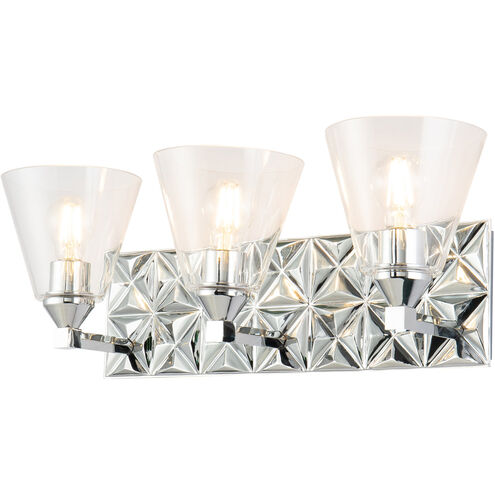 Alpha 3 Light 25 inch PC Bath Light Wall Light in Polished Chrome
