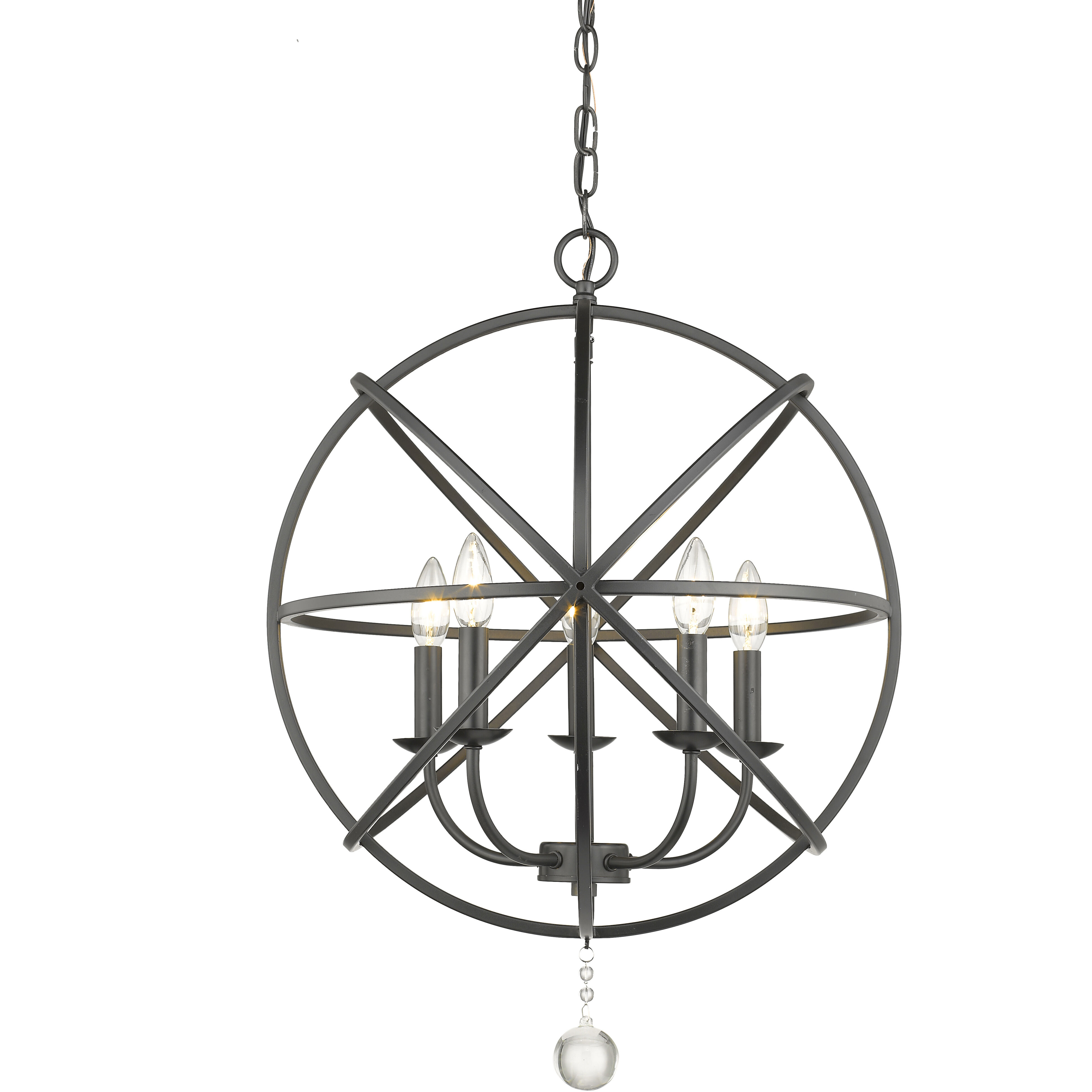 Tull 5 Light 20 inch Matte Black Chandelier Ceiling Light