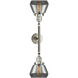 Franklin Restoration Fulton 2 Light 17 inch Brushed Satin Nickel Bath Vanity Light Wall Light in Plated Smoke Glass, Franklin Restoration