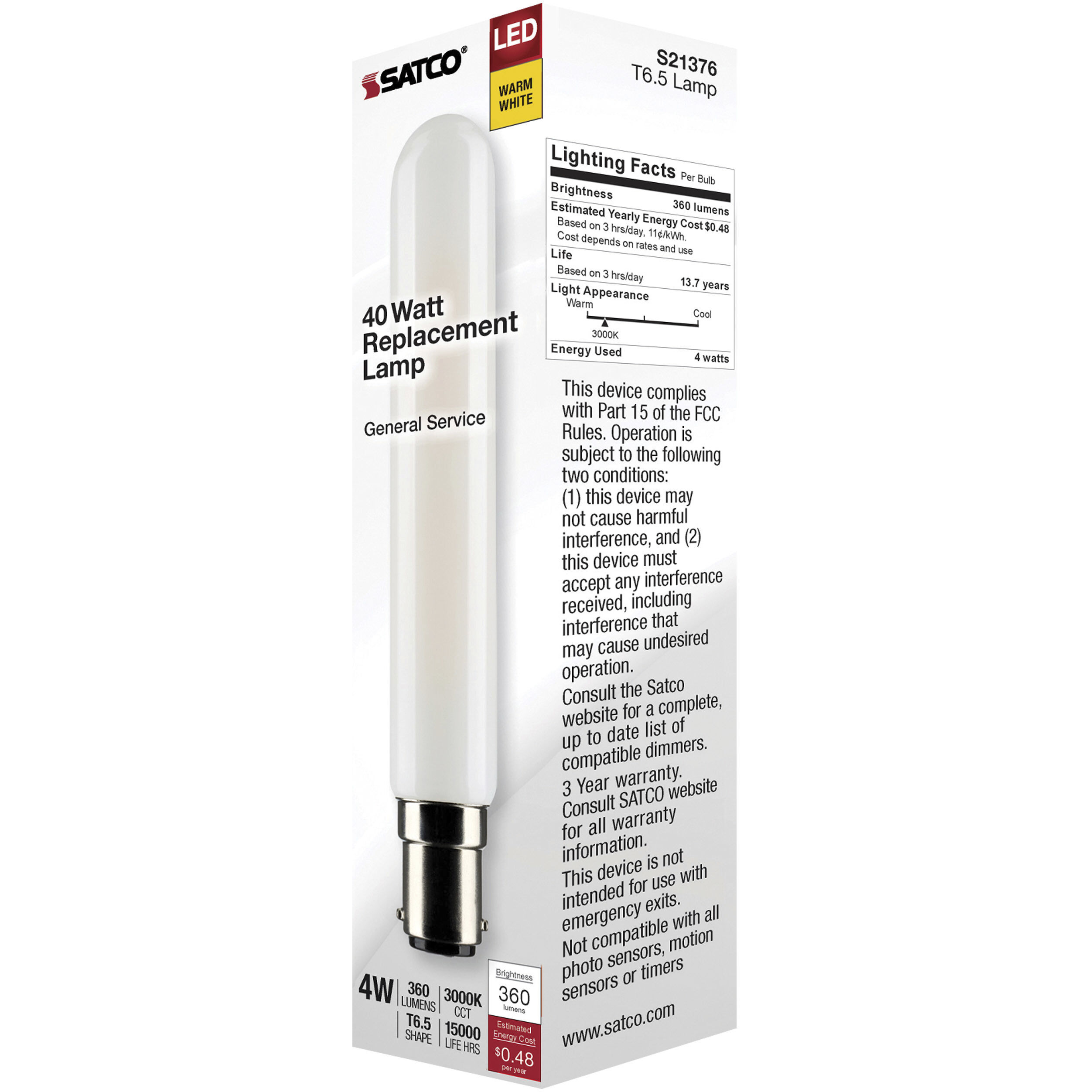 Tube LED 4 watt 120 3000K LED Filament, LED Filament