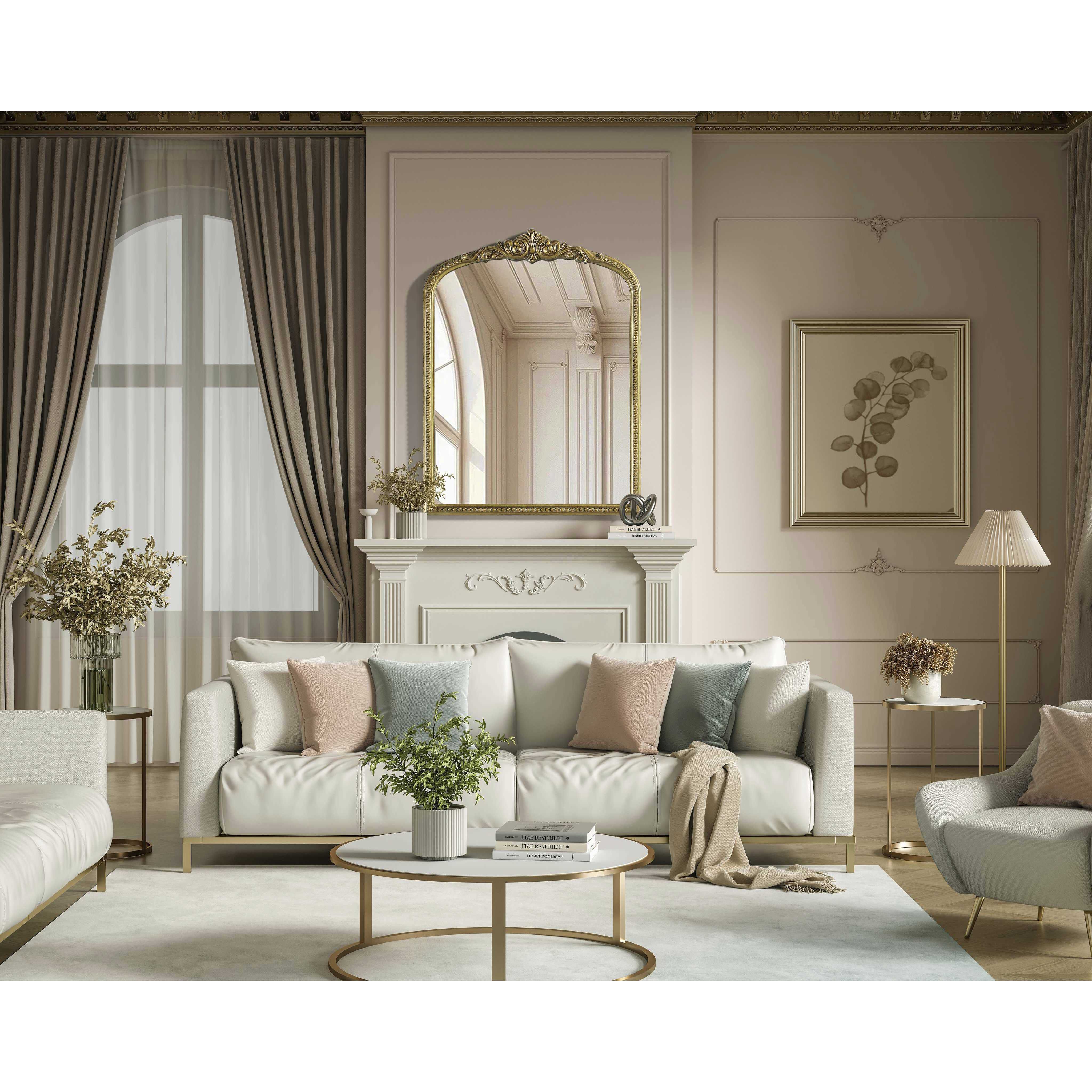 Naomi 36 X 27 inch Antique Brass Mirror