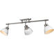 Duncan 3 Light 6.5 inch Pewter Semi-Flush Track Light Ceiling Light in Matte White, Damp