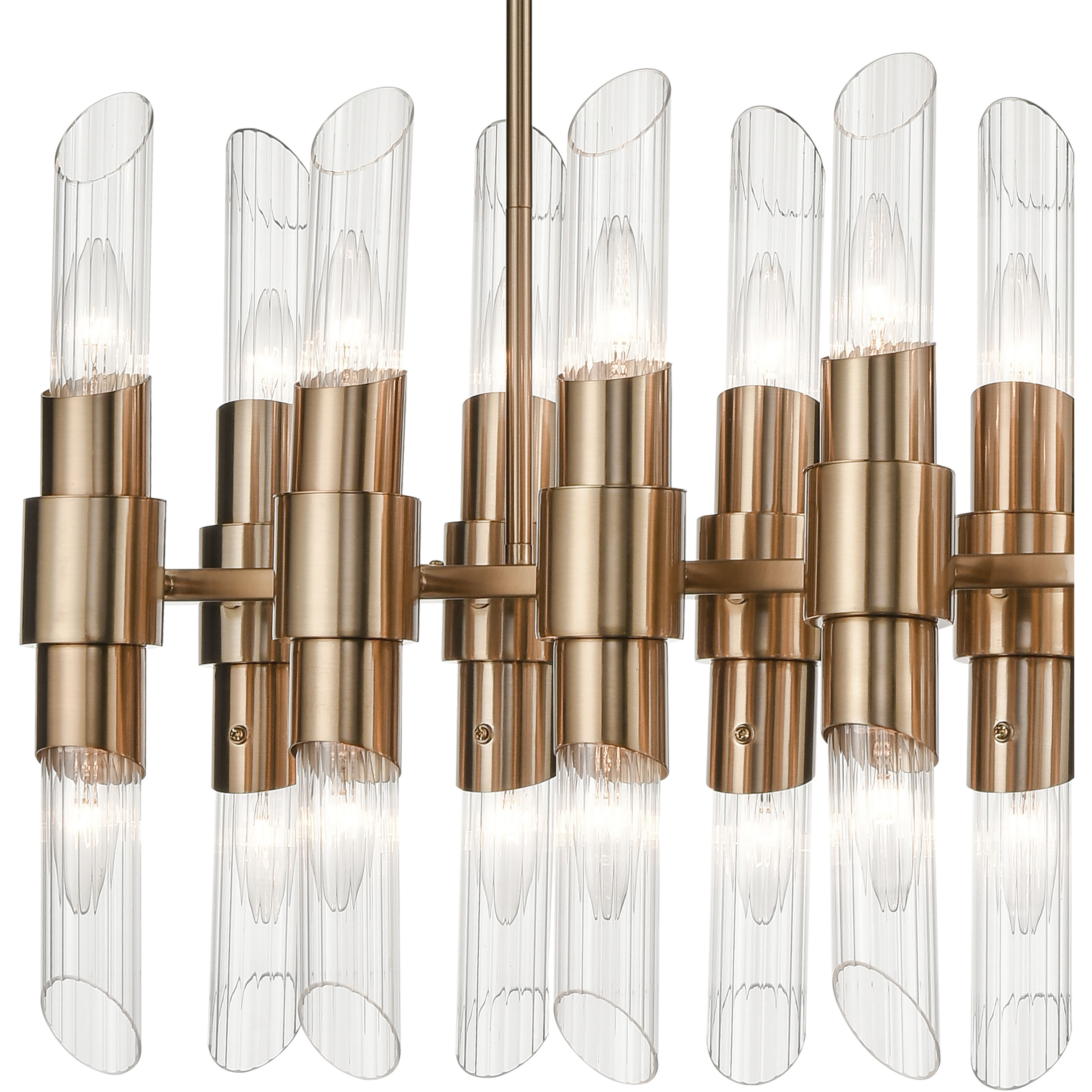 Carisbrooke 24 Light 28.75 inch Burnished Brass Linear Chandelier Ceiling Light