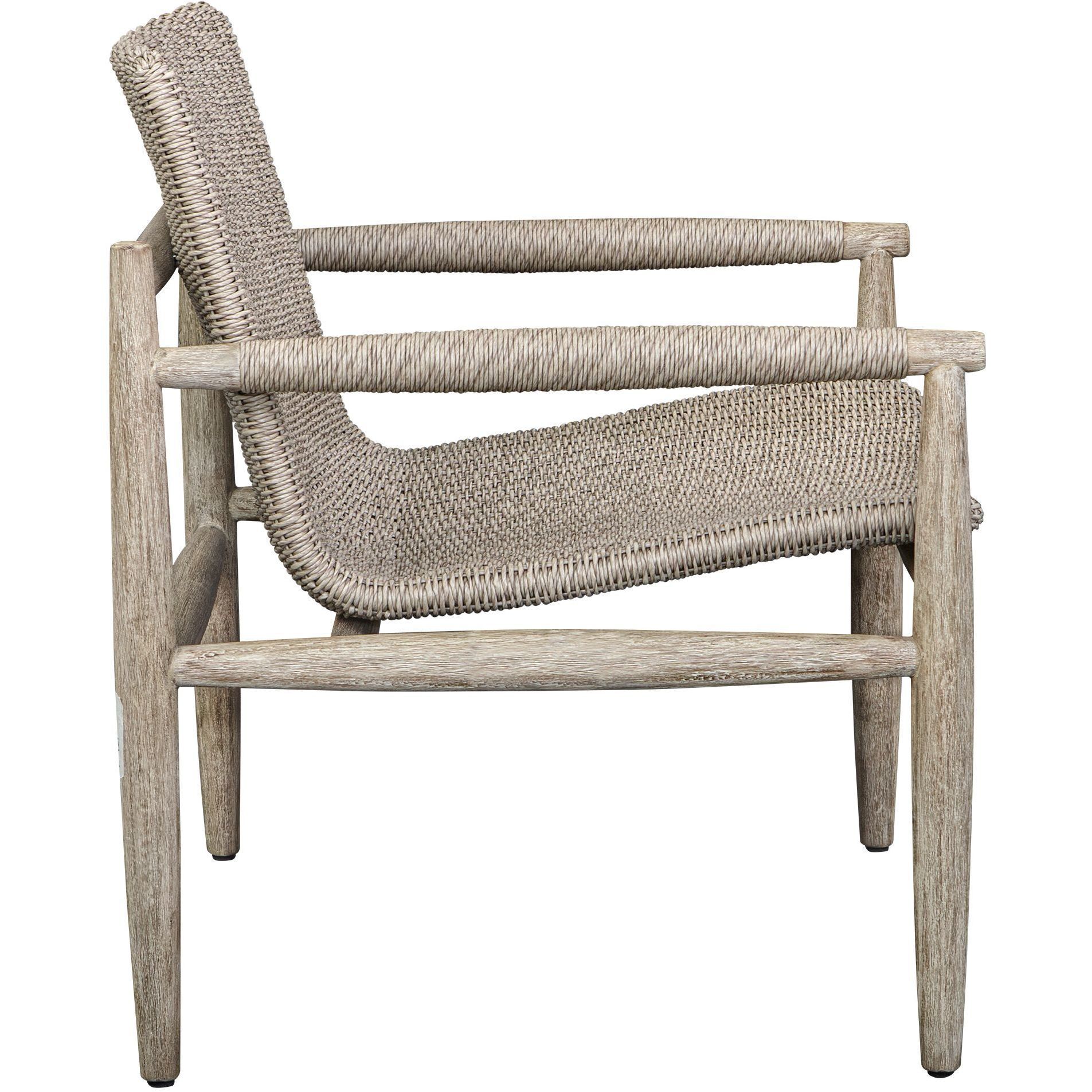 Sumba Light Gray and Cerused Wheat Outdoor Lounge Chair