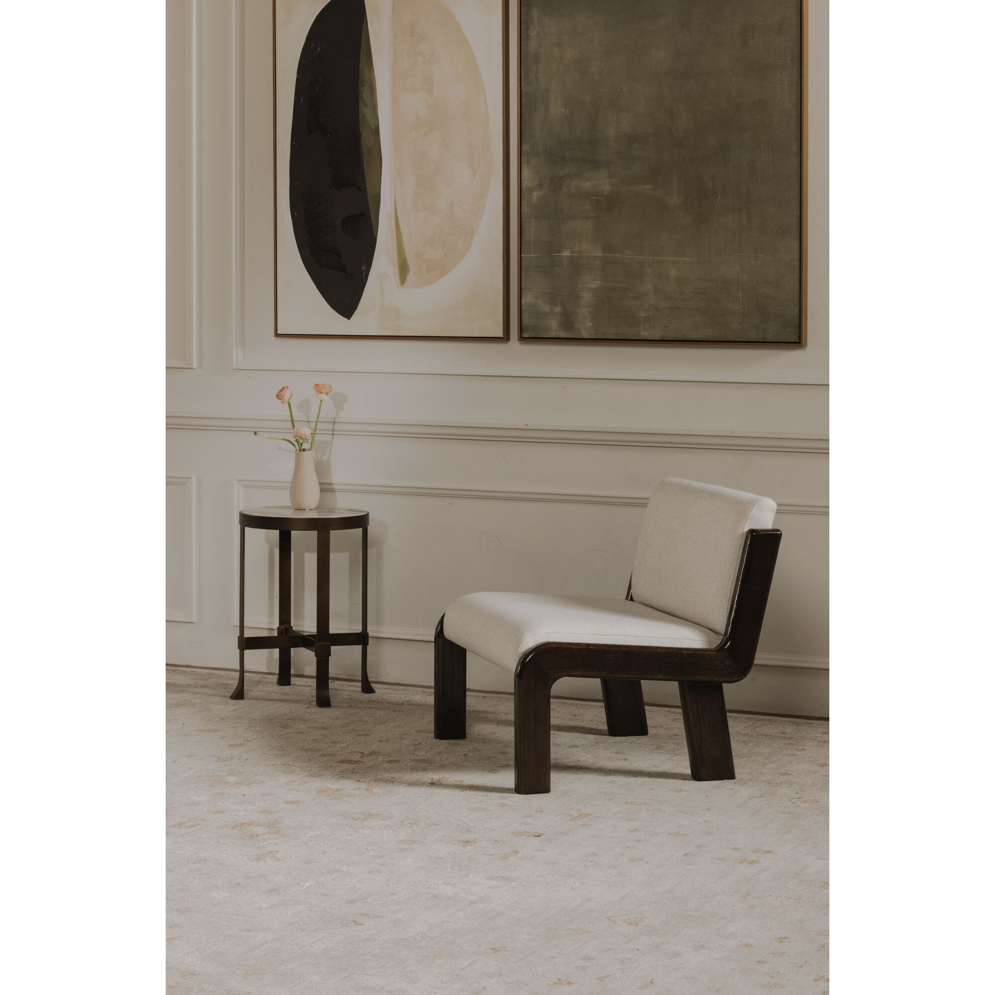 Edie White Accent Chair