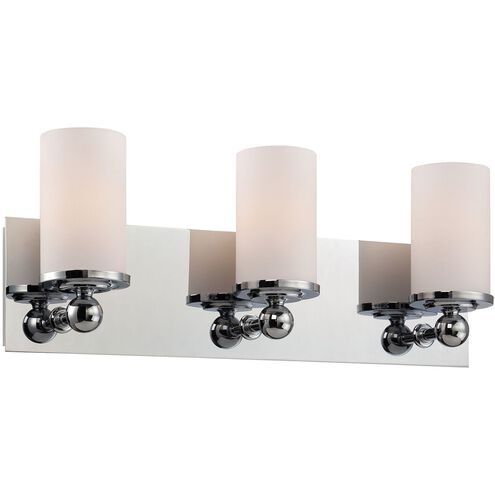 Adam 3 Light 20.5 inch Chrome Vanity Light Wall Light