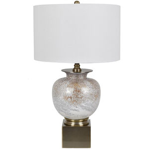Selborne 31 inch 150 watt Golden Opal and Brass Table Lamp Portable Light, with Nightlight
