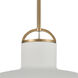 Surf 1 Light 20 inch Textured White with Satin Brass Pendant Ceiling Light