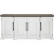 Locksmith 72 X 19 inch Off White with Brown Credenza, 4 Door