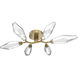 Rock Crystal LED 36.4 inch Gilded Brass Flush Mount Ceiling Light in 3000K LED, Chilled Clear